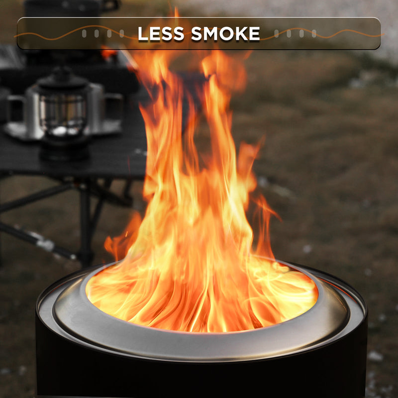 TURBRO Pluto R19-PG Smokeless Outdoor Fire Pit -  Painted Black (707-FP-R19PG)