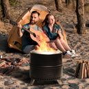 TURBRO Pluto R19-PG Smokeless Outdoor Fire Pit with Fast Ignition and Foldable Legs -  Painted Black (707-FP-R19PG)