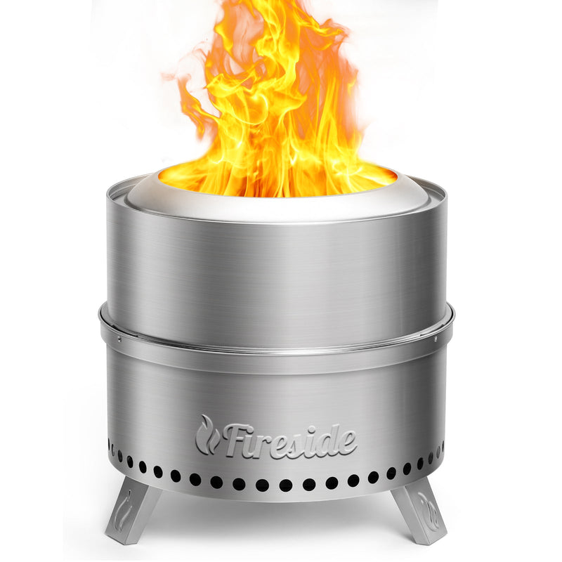 TURBRO Pluto R19-SS Smokeless Outdoor Fire Pit in Stainless Steel (707-FP-R19SS)