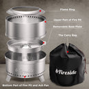 TURBRO Pluto R19-SS Smokeless Outdoor Fire Pit in Stainless Steel with Fast Ignition and Foldable Legs (707-FP-R19SS)