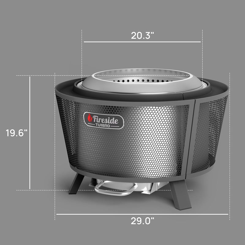 TURBRO Fireside Pluto R29 Outdoor Fire Pit Dual-wall Design - Painted Black (707-FP-R29PB)