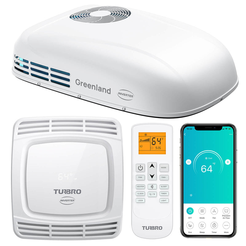 TURBRO Greenland 13,500 BTU Inverter RV Air Conditioner with Heat Pump (707-RVAC-GL14V)