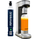Drinkmate LUX Stainless-Steel Sparkling Water and Soda Maker, Carbonates ANY Drink, PET with Stainless-Steel Base & Cap Bottle with 60L CO2 Cylinder