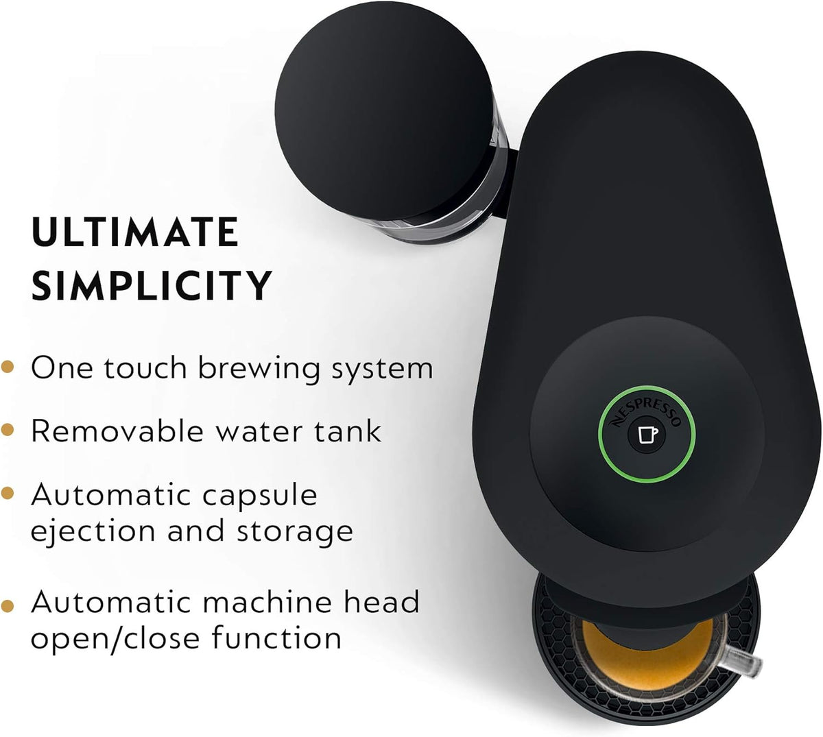 Black Aeroccino milk frother with one-touch brewing and removable water tank