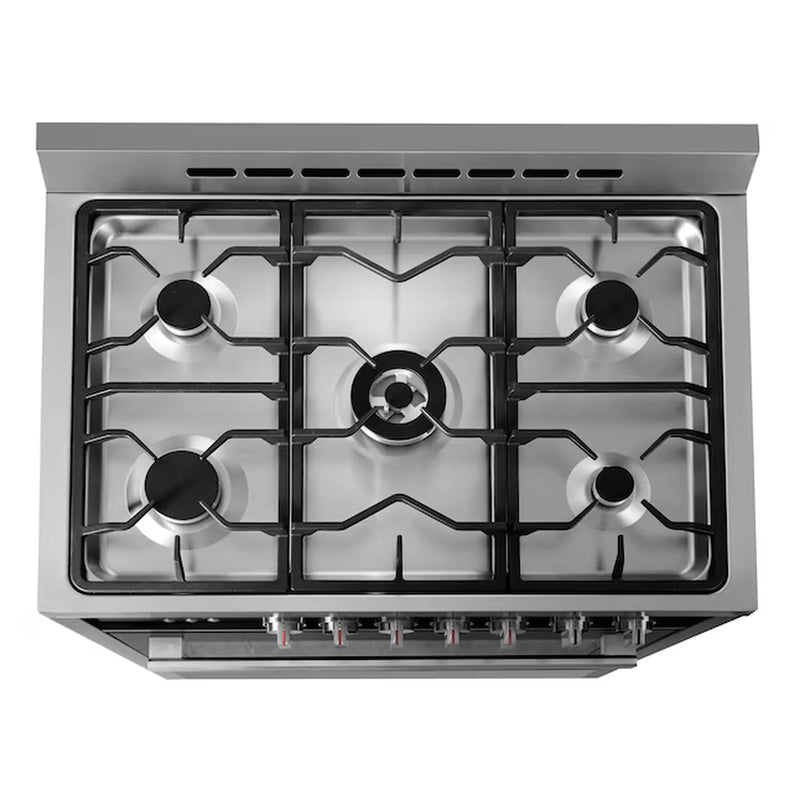 Cosmo 36-Inch Professional Style Gas Range with 5 Gas Burners and 3.8 Cu. Ft. Convection Oven in Matte Black (COS-965AGC-BKS)