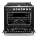 Cosmo 36-Inch Professional Style Gas Range with 5 Gas Burners and 3.8 Cu. Ft. Convection Oven in Matte Black (COS-965AGC-BKS)