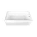 Kingston Brass Aqua Eden 66" Acrylic Rectangular 3-Wall Alcove Tub Combo with Waste and Overflow Drain (Right Hand Drain), Glossy White/Polished Nickel (CVTAP663222R6)