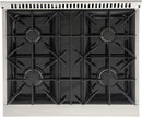 Kucht Signature 30-Inch Propane Gas Range in White with White Knobs & Rose Gold H&le (KNG301/LP-W-ROSE)