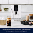 De'Longhi Dinamica Fully Automatic Coffee and Espresso Machine with Premium Manual Milk Frother in White (ECAM35020W)
