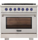 Kucht 36-Inch Propane Gas Range in Stainless Steel with Blue Knob (KFX360/LP-B)