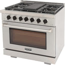 Kucht 36-Inch Propane Gas Range in Stainless Steel with Black Knob (KFX360/LP-K)