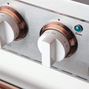 Kucht Signature 30-Inch Propane Gas Range in White with White Knobs & Rose Gold H&le (KNG301/LP-W-ROSE)