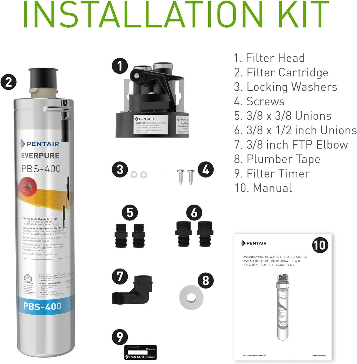 Pentair Everpure PBS-400 Drinking Water System, Ideal for use in Prep