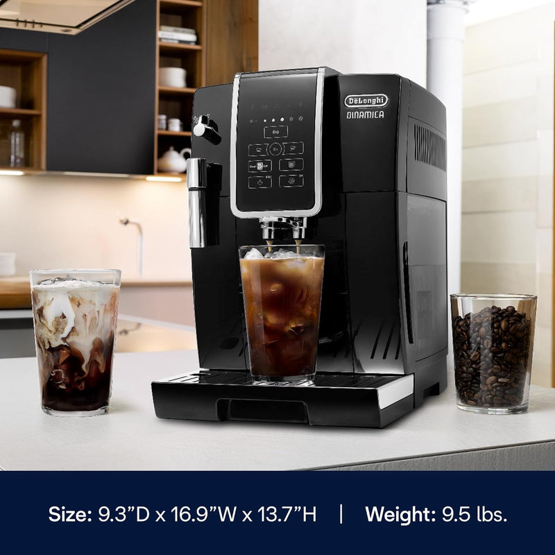 De'Longhi Dinamica Fully Automatic Coffee and Espresso Machine in Black (ECAM35020B)