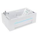 Empava 71-Inch Alcove Massage Inline Heater 2-Person LED Tub With Left Drain (EMPV-71JT802)