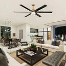 Parrot Uncle 72-Inch Bankston Modern DC Motor Downrod Mount Reversible Ceiling Fan with Lighting and Remote Control