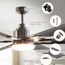 Parrot Uncle 72-Inch Bankston Modern DC Motor Downrod Mount Reversible Ceiling Fan with Lighting and Remote Control