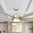 Parrot Uncle 72-Inch Bankston Modern Satin Nickel DC Motor Downrod Mount Ceiling Fan with LED Lighting and Remote Control (F8220110V)