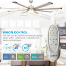 Parrot Uncle 72-Inch Bankston Modern Satin Nickel DC Motor Downrod Mount Ceiling Fan with LED Lighting and Remote Control (F8220110V)