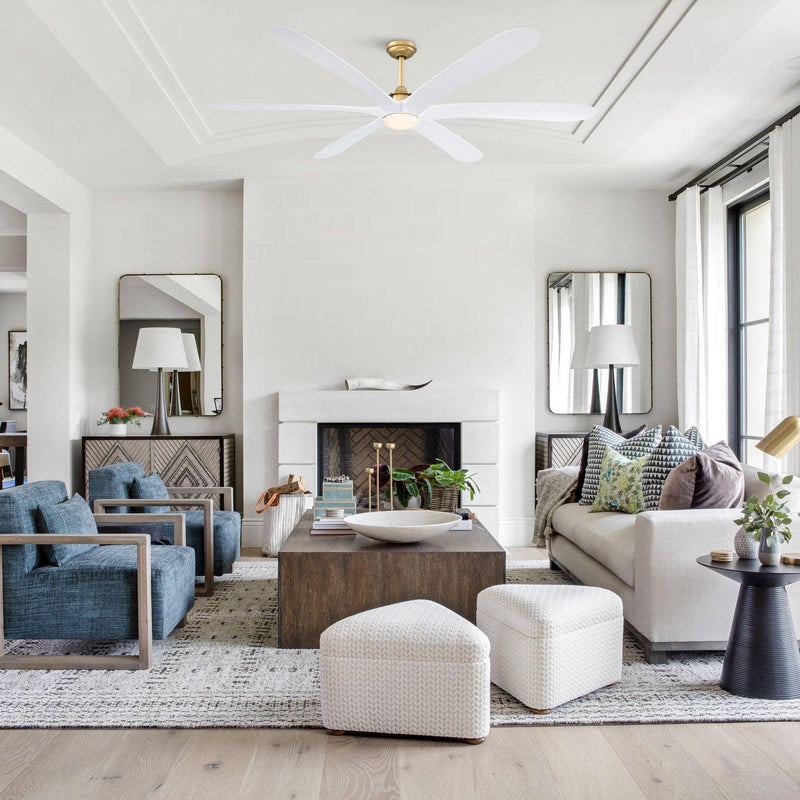 Parrot Uncle 72-Inch Jaydn Farmhouse DC Motor Downrod Mount Reversible Ceiling Fan with Lighting and Remote Control