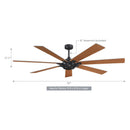 Parrot Uncle 72-Inch Farmhouse DC Motor Brushed Nickel Downrod Mount Reversible Ceiling Fan with Remote Control