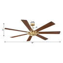 Parrot Uncle 72-Inch Farmhouse DC Motor Brushed Nickel Downrod Mount Reversible Ceiling Fan with Remote Control