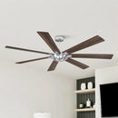 Parrot Uncle 72-Inch Farmhouse DC Motor Brushed Nickel Downrod Mount Reversible Ceiling Fan with Remote Control
