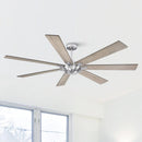 Parrot Uncle 72-Inch Farmhouse DC Motor Brushed Nickel Downrod Mount Reversible Ceiling Fan with Remote Control