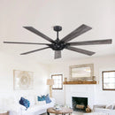 Parrot Uncle 72-Inch Farmhouse DC Motor Brushed Nickel Downrod Mount Reversible Ceiling Fan with Remote Control