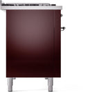 ILVE Nostalgie II 48-Inch Dual Fuel Freestanding Range in Burgundy with Chrome Trim (UP48FNMPBUCLP)