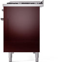 ILVE Nostalgie II 48-Inch Freestanding Natural Gas Dual Fuel Range in Burgundy with Chrome Trim (UP48FNMPBUC)