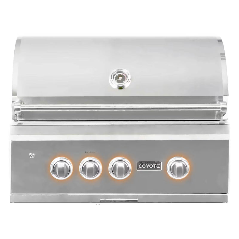 Coyote S-Series 30-Inch 3 Burner Built-In Propane Gas Grill with RapidSear Infrared Burner & Rotisserie (C2SL30LP)