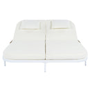 Parrot Uncle Outdoor Patio Rattan Daybed with 5-Position Adjustable Backrest, Removable Cushions & Pillows for Garden, Backyard, Poolside