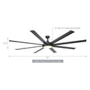 Parrot Uncle 75-Inch Industrial DC Motor Downrod Mount Reversible Ceiling Fan with Lighting and Remote Control (F8219110V)