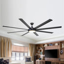 Parrot Uncle 75-Inch Industrial DC Motor Downrod Mount Reversible Ceiling Fan with Lighting and Remote Control (F8219110V)