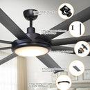 Parrot Uncle 75-Inch Industrial DC Motor Downrod Mount Reversible Ceiling Fan with Lighting and Remote Control (F8219110V)
