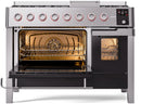 ILVE Panoramagic 48-Inch Freestanding Natural Gas Dual Fuel Range in Stainless Steel (UPM12FDS3SS)