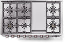 ILVE Panoramagic 48-Inch Freestanding Natural Gas Dual Fuel Range in Stainless Steel (UPM12FDS3SS)