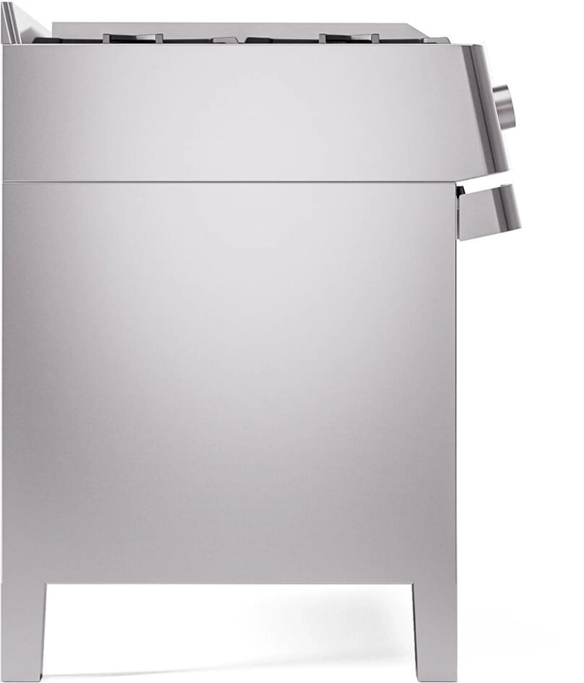 Stainless steel freestanding range side panel with handle and raised base