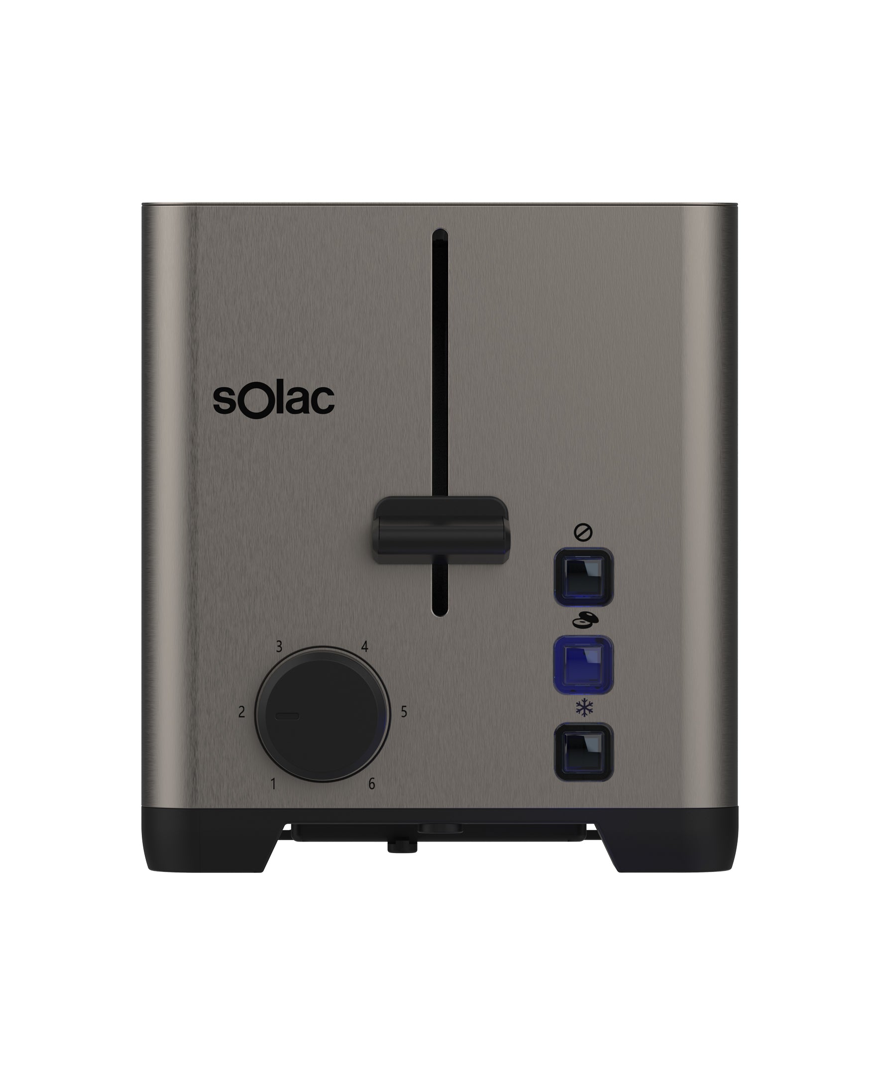 Solac 2-slice toaster control panel with browning dial and buttons