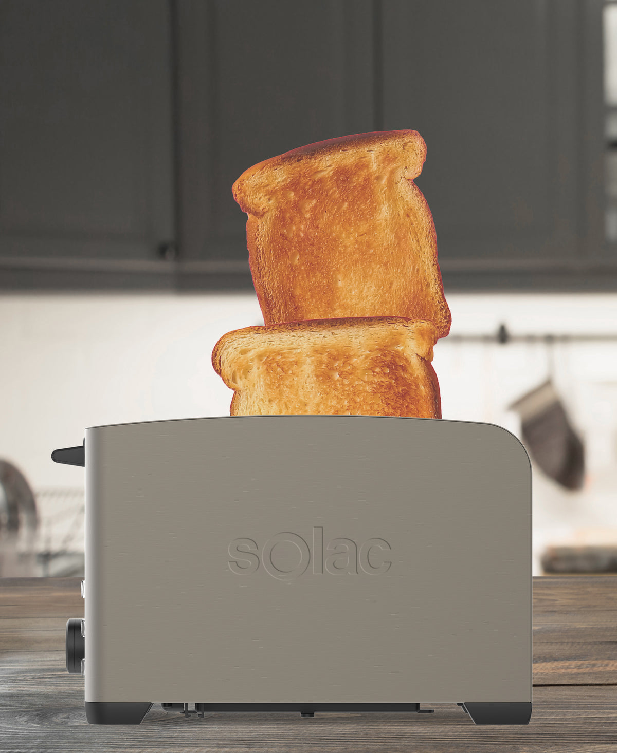 Solac 2-slice toaster with two toast slices popped up