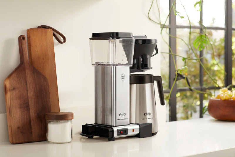 Moccamaster KBT Thermal Carafe 10-Cup Coffee Maker in Polished Silver with Manual Adjust Drip-Stop, 40 Ounce, 1.25L (79112)