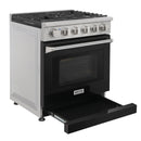 Kostch 30-Inch Gas Range with 5 Burners & 4.55 Cu. Ft. Convection Oven in Black (KOS-30RG03M-B)