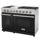 Kostch 48-Inch Gas Range with 6 Burners, Griddle Cooktop & 6.8 Cu. Ft. Convection Oven in Black (KOS-48RG03M-B)