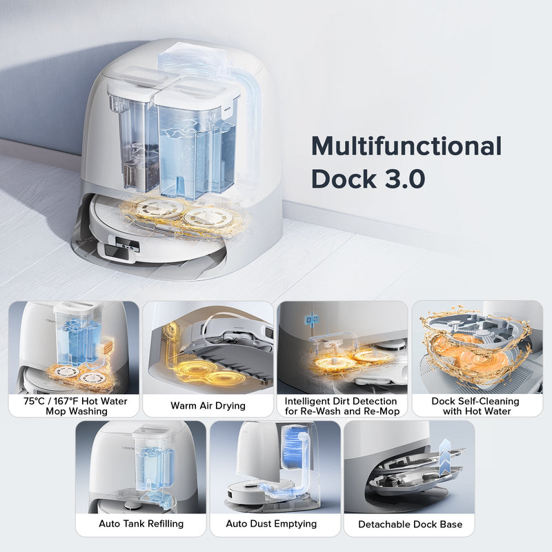Roborock Qrevo Curv S5X Robot Vacuum 17,000–18,500 Pa with Multifunctional Dock 3.0 (RR-QrevoCurvS5X0-M1)