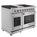 Kostch 48-Inch Propane Gas Range with 6 Burners, Griddle Cooktop & 6.8 Cu. Ft. Convection Oven in Stainless Steel (KOS-48RG03MLP-S)