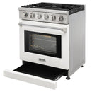 Kostch 30-Inch Gas Range with 5 Burners & 4.55 Cu. Ft. Convection Oven in White (KOS-30RG03M-W)