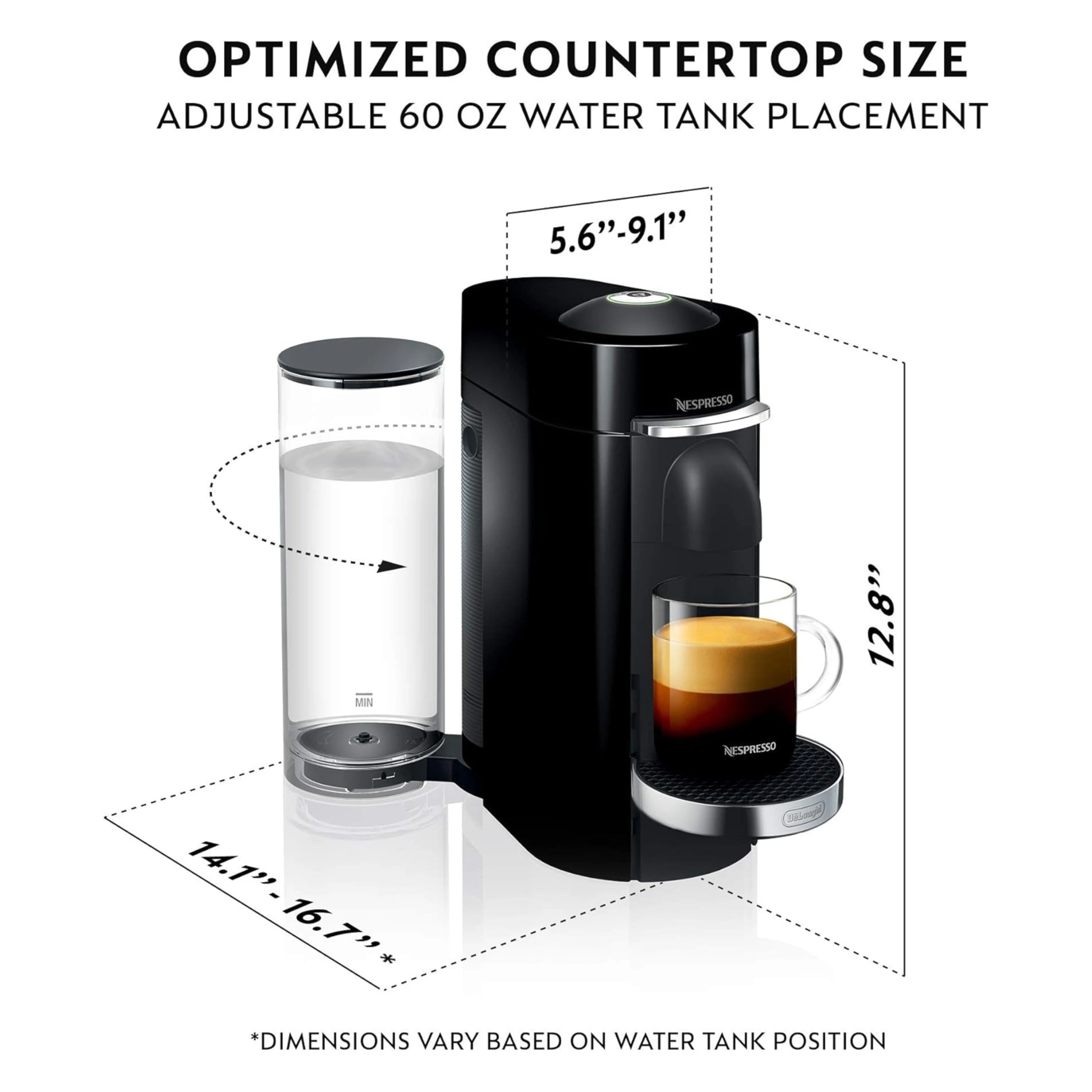 De'Longhi Nespresso VertuoPlus Deluxe Coffee Espresso Single-Serve M
