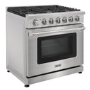 Kostch 36-Inch Gas Range with 6 Burners & 6.0 Cu. Ft. Convection Oven in Stainless Steel (KOS-36RG03M-S)