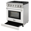Kostch 30-Inch Propane Gas Range with 5 Burners & 4.55 Cu. Ft. Convection Oven in White (KOS-30RG03MLP-W)